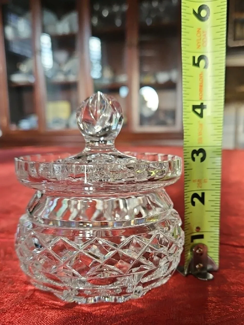 Vintage Cut Crystal Lidded Jam/Honey Jar, Candy Dish, Vanity Powder, Trinket Jar